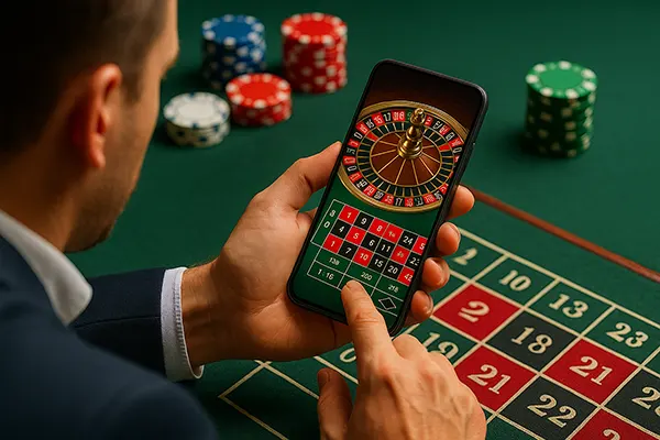 Spinning roulette ball